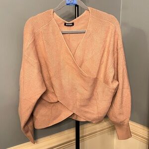bTFBM Women's Cozy V-Neck Sweater in Warm Tan